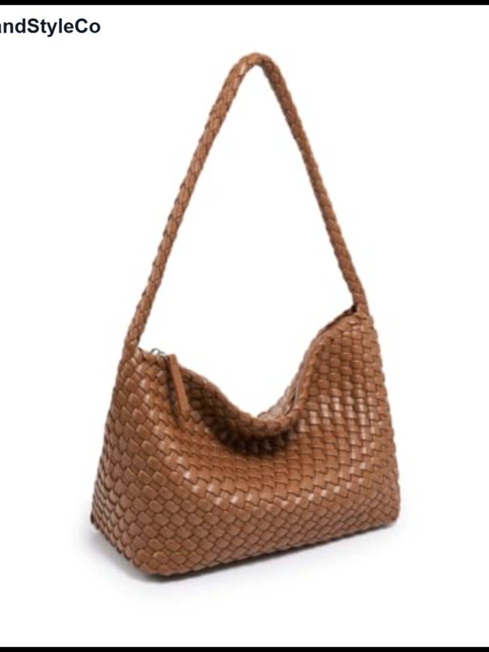 Woven Shoulder Bag Small Hobo Handmade Faux Leather Purse